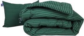 Акція на Набір MirSon №1041 Сolor Fun Line Ковдра літня Односпальна 140х205 см 17-0612 Stripe Emerald з евкаліптовим волокном + Подушка 50x70 см від Rozetka