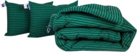 Акція на Набір MirSon №1046 Сolor Fun Line Ковдра зимова King Size 220х240 см 17-0612 Stripe Emerald з евкаліптовим волокном + Дві подушки 50x70 см від Rozetka