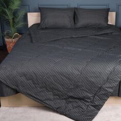 Акція на Набір MirSon №2907 Сolor Fun Line 17-0611 Stripe Black 2 ковдри літні Полуторні 143x210 Eco-Soft + 2 наволочки 50x70 + простирадло від Rozetka