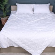 Акція на Набір MirSon №2902 Сolor Fun Line 17-0605 Stripe White 2 ковдри літні Полуторні 143x210 EcoSilk + 2 наволочки 50x70 від Rozetka