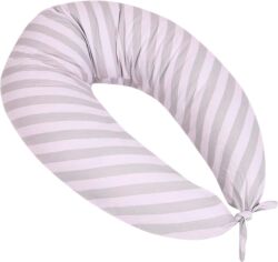 Акція на Подушка для вагітних та годування MirSon №5019 Color Line 17-0600 Stripe White Gray 30х170 см від Rozetka