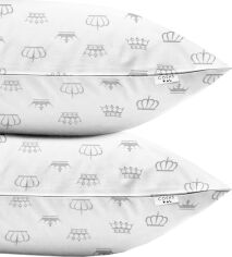 Акція на Набір наволочок Cosas Бязь Set Pillow Crown 40х60 см 2 шт. Білий від Rozetka