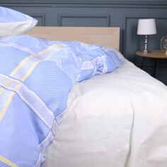 Акція на Простирадло MirSon King Size 220x240 см 17-0766 Checkered blue Ranforce Elite від Rozetka