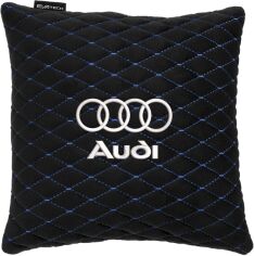 Акція на Подушка EVAtech 30 х 30 см Audi Чорна з синьою ниткою від Rozetka