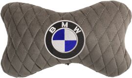 Акція на Подушка на підголовник EVAtech 27 х 16 см BMW Сіра з сірою ниткою від Rozetka