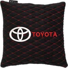 Акція на Подушка EVAtech 30 х 30 см Toyota Чорна з червоною ниткою від Rozetka