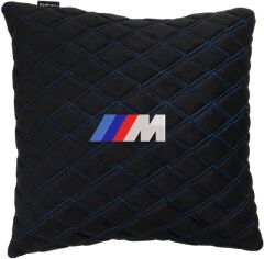 Акція на Подушка EVAtech 40 х 40 см BMW M Чорна з синьою ниткою від Rozetka