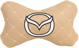 Акція на Подушка на підголовник EVAtech ECO 27 х 16 см Mazda Бежева з бежевою ниткою від Rozetka