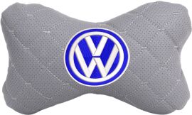 Акція на Подушка на підголовник EVAtech ECO 27 х 16 см Volkswagen Сіра з сірою ниткою від Rozetka