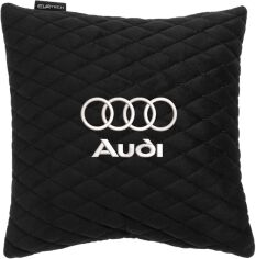 Акція на Подушка EVAtech 30 х 30 см Audi Чорна з чорною ниткою від Rozetka