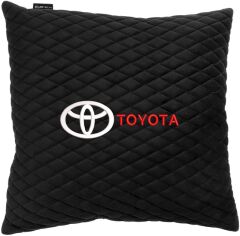 Акція на Подушка EVAtech 40 х 40 см Toyota Чорна з чорною ниткою від Rozetka