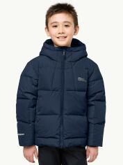 Акція на Підліткова зимова пухова куртка для хлопчика Jack Wolfskin Actamic Down Jacket K 1610261_1010 140 см Темно-синя від Rozetka