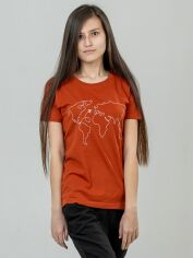 Акція на Футболка Sol's Regent Fit Women World Map 02758407/104 S Теракотова від Rozetka