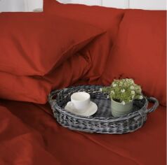 Акція на Простирадло на гумці MirSon Satin Premium 0081 Terracotta 90x200 см від Rozetka