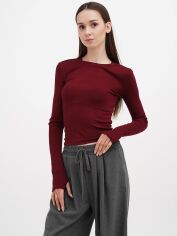 Акція на Лонгслів довгий жіночий EQUILIBRI W215 016 001-3871 L Bordo від Rozetka