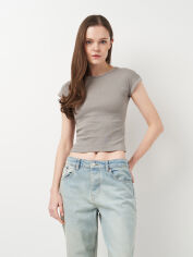 Акція на Футболка жіноча Zara 4174/170/802 XS Сіра від Rozetka