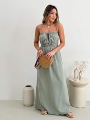 Акція на Сарафан жіночий ARTKNIT Гера One Size Оливковий від Rozetka