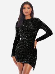 Акція на Плаття вечірнє коротке осіннє жіноче SHEIN GD-00083767 M Чорне від Rozetka