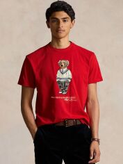 Акція на Футболка бавовняна довга чоловіча Polo Ralph Lauren 2012350 S Червона з принтом від Rozetka