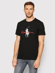 Акція на Футболка бавовняна довга чоловіча Polo Ralph Lauren 2012340 XL Чорна з принтом від Rozetka