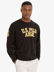 Акція на Світшот чоловічий U.S. Polo Assn 11A931-8700A 2XL Чорний з принтом від Rozetka