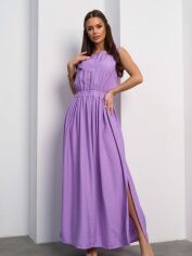 Акція на Сукня довга літня жіноча ISSA PLUS 14063A 2XL Бузкова від Rozetka