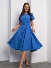 Акція на Сукня міді літня жіноча ISSA PLUS 14529 S Блакитна від Rozetka