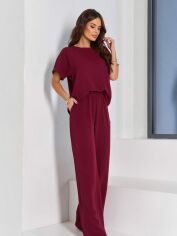 Акція на Костюм жіночий ISSA PLUS 12766 XL Темно-бордовий від Rozetka