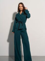 Акція на Костюм жіночий ISSA PLUS 12852 XL Темно-зелений від Rozetka