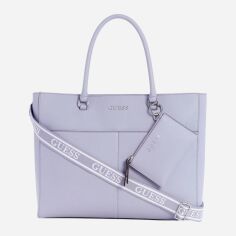 Акція на Набір сумка шопер + гаманець жіночий Guess 386228462 Бузковий від Rozetka