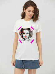 Акція на Футболка бавовняна довга жіноча YAPPI Boyfriend WW2043 XL Біла від Rozetka