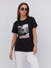 Акція на Футболка бавовняна довга жіноча YAPPI Boyfriend WB2101 XL Чорна від Rozetka