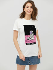 Акція на Футболка бавовняна довга жіноча YAPPI Boyfriend WW2405 XL Біла від Rozetka