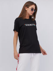 Акція на Футболка бавовняна довга жіноча YAPPI Boyfriend WB2122 XL Чорна від Rozetka