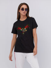 Акція на Футболка бавовняна довга жіноча YAPPI Boyfriend WB2119 XL Чорна від Rozetka