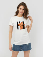 Акція на Футболка бавовняна довга жіноча YAPPI Boyfriend WW2421 XL Біла від Rozetka