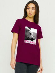 Акція на Футболка бавовняна довга жіноча YAPPI Boyfriend WBG20080 XL Бургунді (винна) від Rozetka
