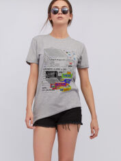 Акція на Футболка бавовняна довга жіноча YAPPI Boyfriend WG2068 XL Сіра від Rozetka