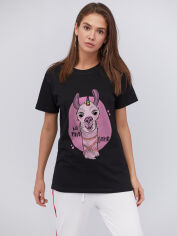 Акція на Футболка бавовняна довга жіноча YAPPI Boyfriend WB2136 XL Чорна від Rozetka