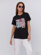 Акція на Футболка бавовняна довга жіноча YAPPI Boyfriend WB2128 XL Чорна від Rozetka