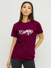 Акція на Футболка бавовняна довга жіноча YAPPI Boyfriend WBG20074 XL Бургунді (винна) від Rozetka
