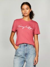 Акція на Футболка бавовняна жіноча Tommy Hilfiger 443640491 XL Рожева від Rozetka