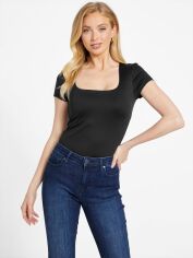 Акція на Футболка бавовняна жіноча Guess 942072970 M/L Чорна від Rozetka