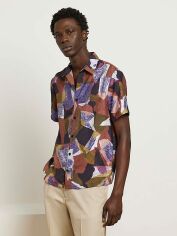 Акція на Сорочка літня чоловіча River Island XAZ428865QZRL S Біла з фіолетовим від Rozetka