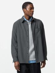 Акція на Сорочка бавовняна тепла чоловіча Uniqlo 226170540 XL Сіра від Rozetka