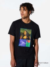 Акція на Футболка бавовняна довга чоловіча Uniqlo 224842896 S Чорна з принтом від Rozetka
