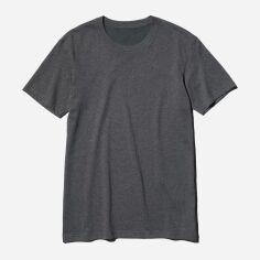 Акція на Футболка бавовняна довга чоловіча Uniqlo 838514538 3XL Сіра від Rozetka