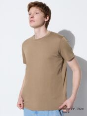 Акція на Футболка довга чоловіча Uniqlo 230668476 3XL Коричнева від Rozetka
