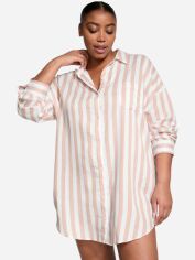 Акція на Нічна сорочка жіноча великого розміру Victoria's Secret 214887024 2XL Біла/Коричнева від Rozetka