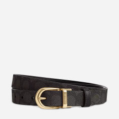 Акція на Ремінь жіночий з натуральної шкіри Coach Sculpted C Buckle Cut To Size Reversible Belt blt-5 99 см Чорний від Rozetka
